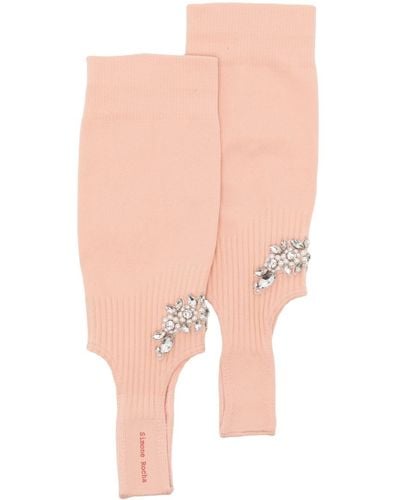 Simone Rocha Cluster Flower Stirrup Socks - Pink