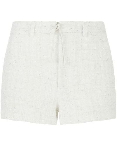 Gcds Sequin-embellished Tweed Shorts - White