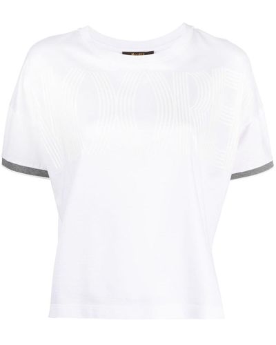 Moorer Camiseta con logo estampado - Blanco