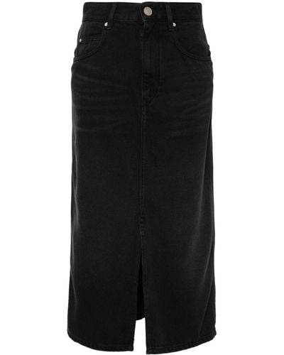 Isabel Marant Tilauria Denim Midi Skirt - Black
