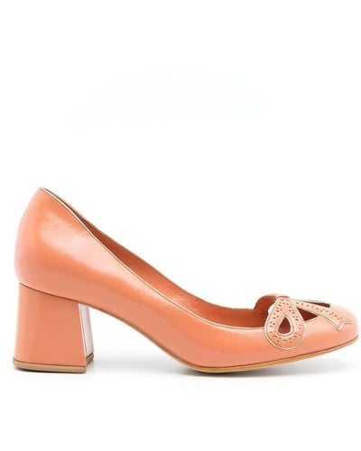 Sarah Chofakian Audrey Leather Court Shoes - Pink