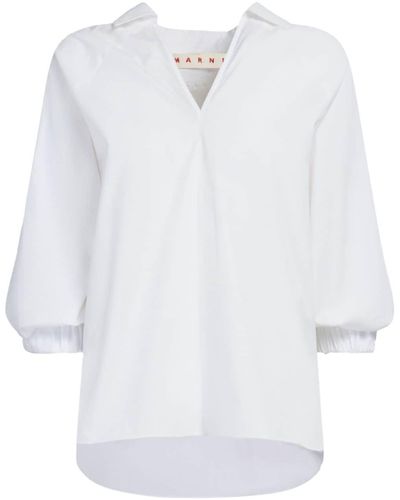 Marni Blusa con cuello en V - Blanco