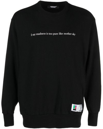 Undercover Slogan-print Cotton Sweatshirt - Black