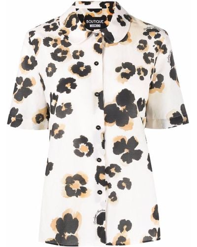 Boutique Moschino Blouse Met Luipaardprint - Wit