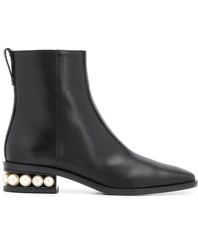Nicholas Kirkwood Casati Pearl-embellished Ankle Boots - Black