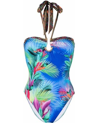 Camilla Whats Your Vice-print Swimsuit - Blue