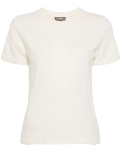 N.Peal Cashmere Crew-neck cashmere T-shirt - Blanco
