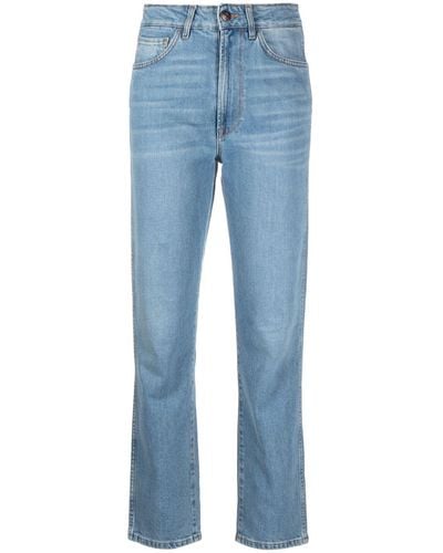 3x1 Halbhohe Straight-Leg-Jeans - Blau