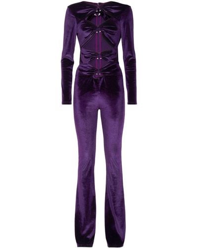 Philipp Plein Cut Out-detail Long-sleeve Jumpsuit - Purple
