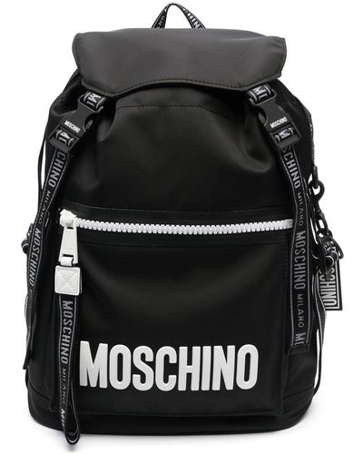 Moschino Sac à dos zippé à logo imprimé - Noir