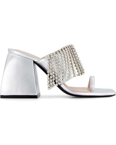 NODALETO Bulla Preston 90mm Mules - White