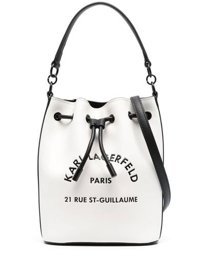 Karl Lagerfeld ドローストリング バケットバッグ - ホワイト