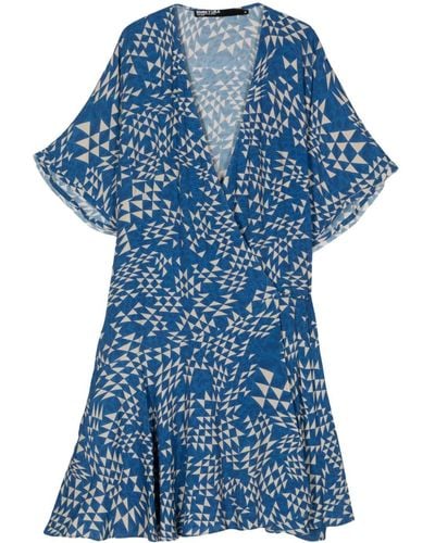 Bimba Y Lola Geometric-print Dress - Blue