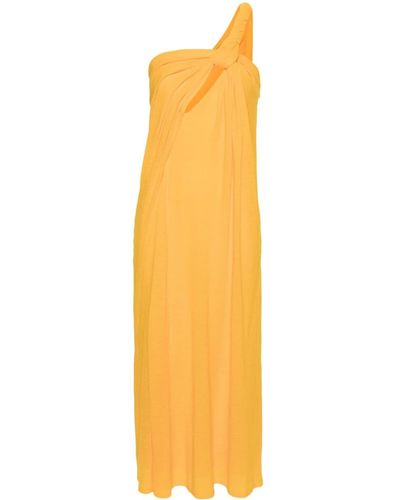 Chloé Vestido largo con cuello asimétrico - Amarillo