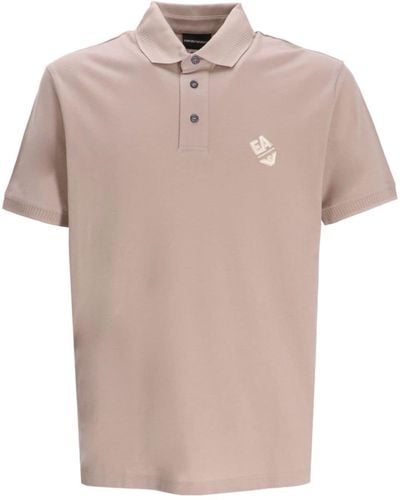 Emporio Armani Logo-embroidered Cotton Polo Shirt - Pink