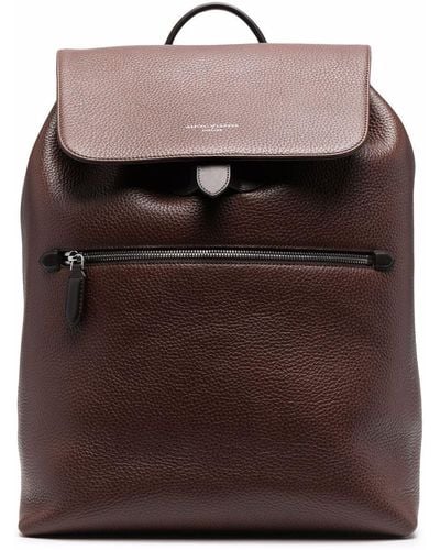 Aspinal of London Reporter Grained-effect Backpack - Brown