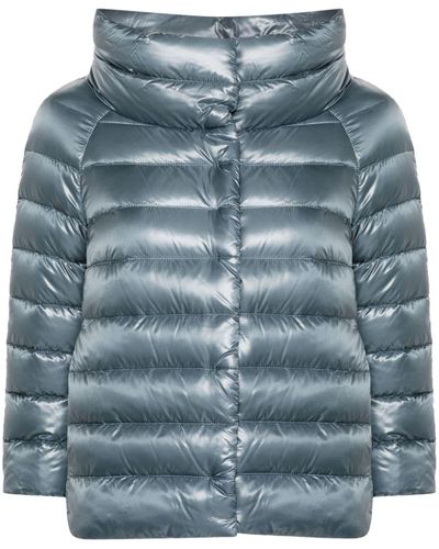 Herno Funnel-neck Quilted Puffer Jacket - Blue
