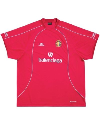Balenciaga Soccer Logo-print T-shirt - Pink