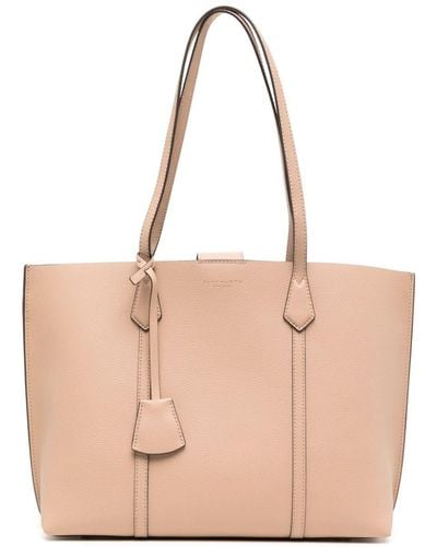 Tory Burch Medium Perry Leather Tote Bag - Natural