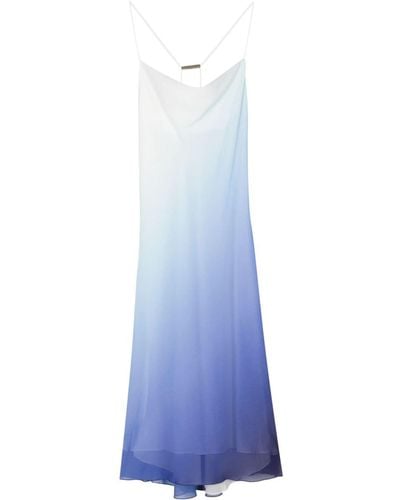Patrizia Pepe Ombré-effect Chiffon Midi Dress - Blue
