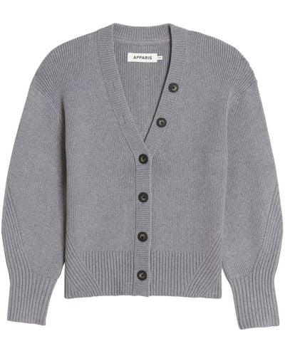 Apparis V-neck Knit Cardigan - Grey