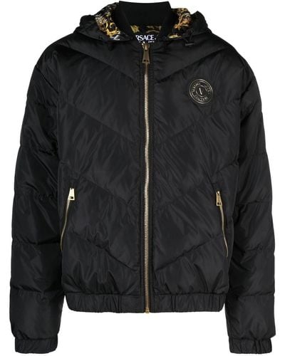 Versace Jeans Couture Logo-patch Down Puffer Jacket - Black