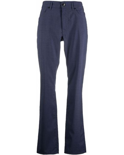 Pal Zileri Straight-leg Wool Trousers - Blue