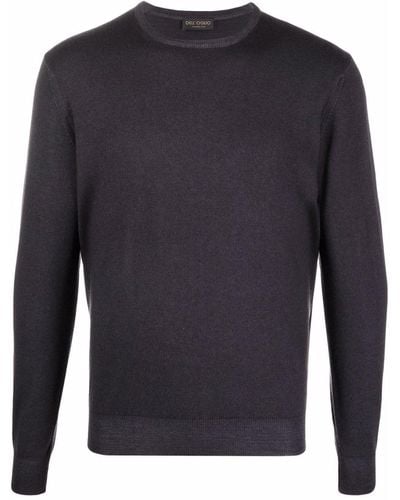 Dell'Oglio Fine-knit Rib-trimmed Sweater - Blue