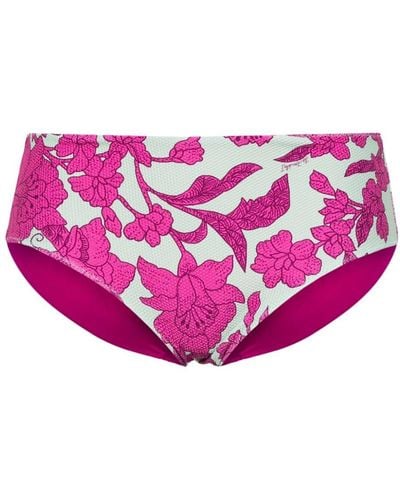 La DoubleJ Bragas de bikini con estampado floral - Rosa