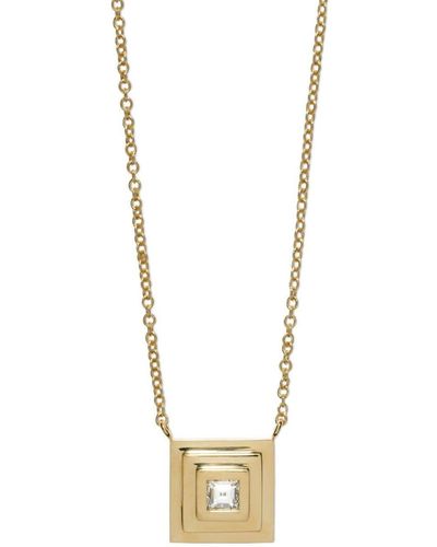 Azlee 18kt Yellow Gold Staircase Diamond Necklace - Metallic