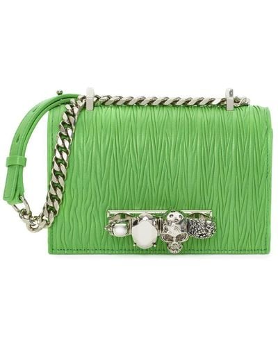 Alexander McQueen Bolso satchel mini con apliques - Verde