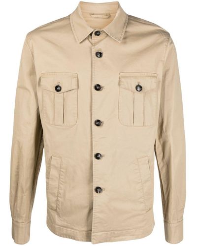 Mazzarelli Stretch-cotton Shirt Jacket - Natural