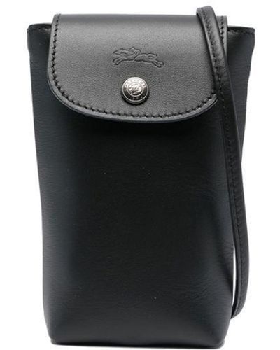 Longchamp Le Pliage Leather Phone Case - Black