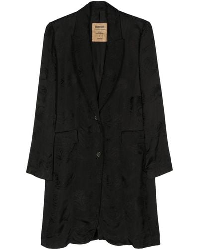 Uma Wang Katia Jacquard Coat - Black