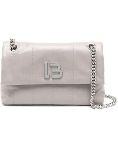 Bimba Y Lola Medium Leather Flap Bag - Grey