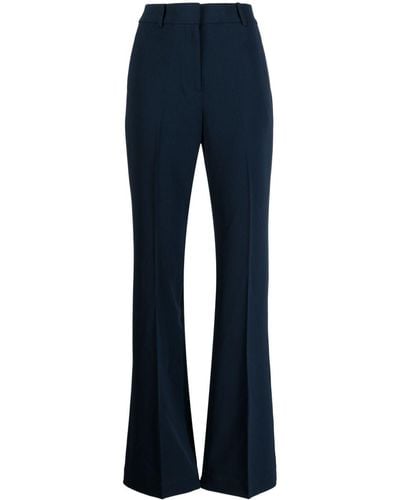 Michael Kors Pressed-crease Flared Trousers - Blue