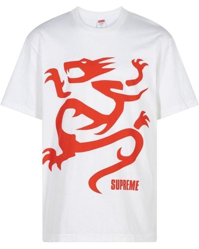 Supreme Camiseta Mobb Deep Dragon White - Rojo