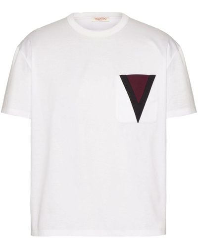 Valentino Garavani V-detail Cotton T-shirt - White
