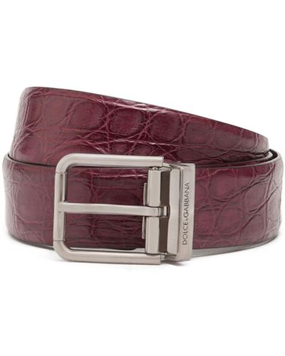 Dolce & Gabbana Buckled Leather Belt - Purple