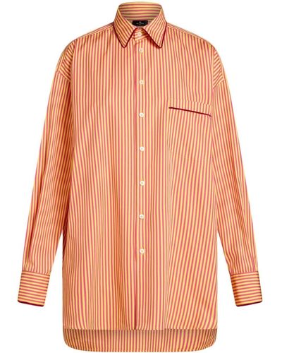 Etro Gestreept Overhemd - Oranje