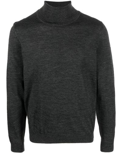 BOSS Roll-neck Virgin Wool Sweater - Grey