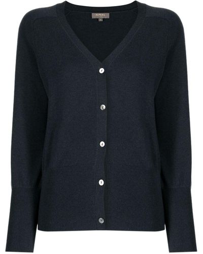 N.Peal Cashmere Cardigan con scollo a V - Nero