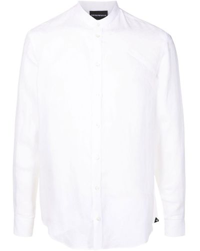 Emporio Armani Hemd mit Stehkragen - Weiß