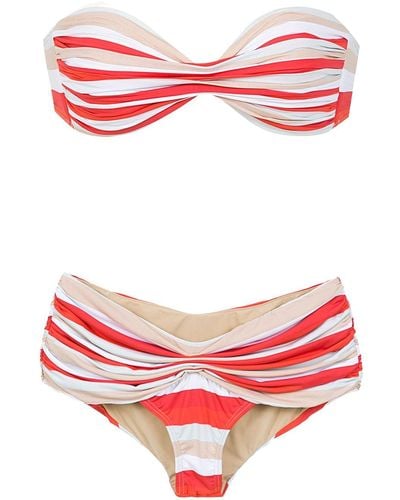 Amir Slama Striped bikini - Rouge