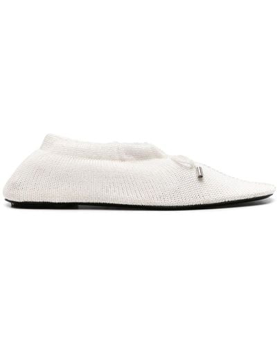 Totême The Knitted Ballerina Shoes - White