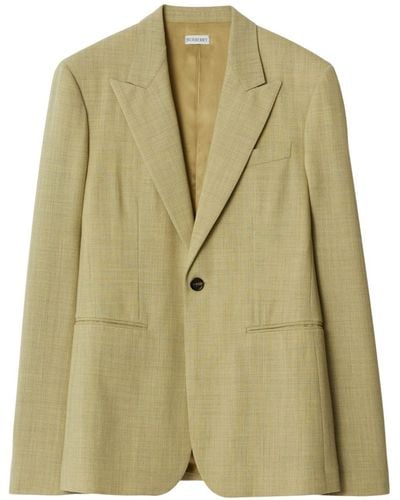 Burberry Tailored Wool Blazer - Green