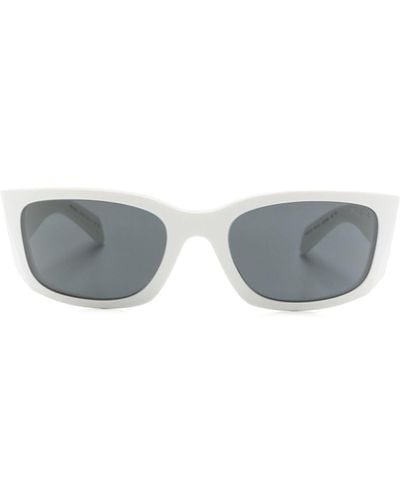 Prada Logo-engraved Biker-style Sunglasses - Grey