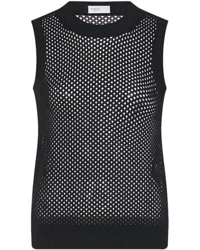 Rosetta Getty Pointelle Fine-knit Midi Dress - Black