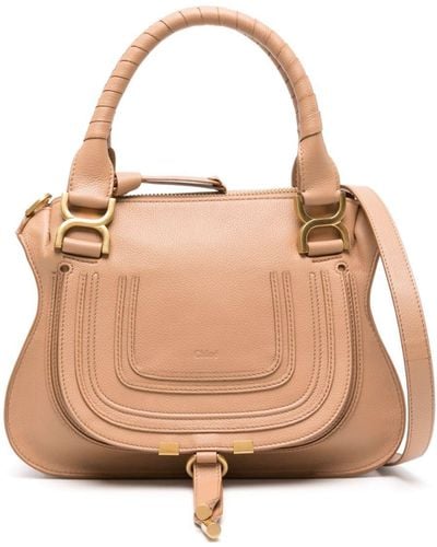 Chloé Small Marcie Leather Tote Bag - Pink