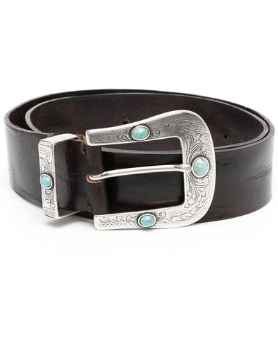 P.A.R.O.S.H. Buckle-fastening Leather Belt - Black